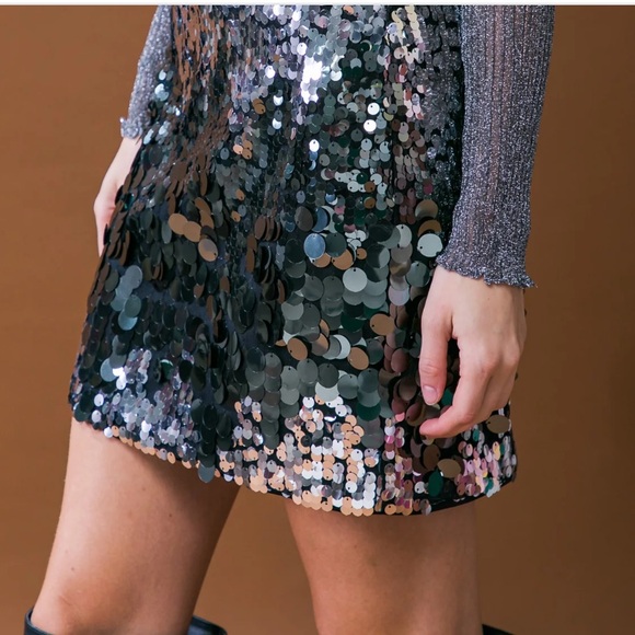 Flying Tomatoes Women’s Sequin Miniskirt Size Small – Party, Glitter, Metallic - Picture 2 of 6